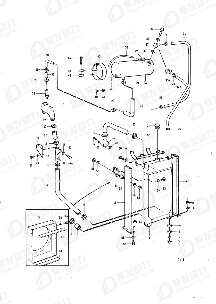 volvo penta Coolant pipe 845276 Drawing volvo penta Coolant pipe 845276 Drawing
